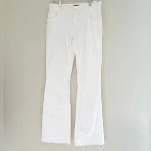 Adolfo Dominguez white flare jeans western style jeans size 8 coastal cowgirl
